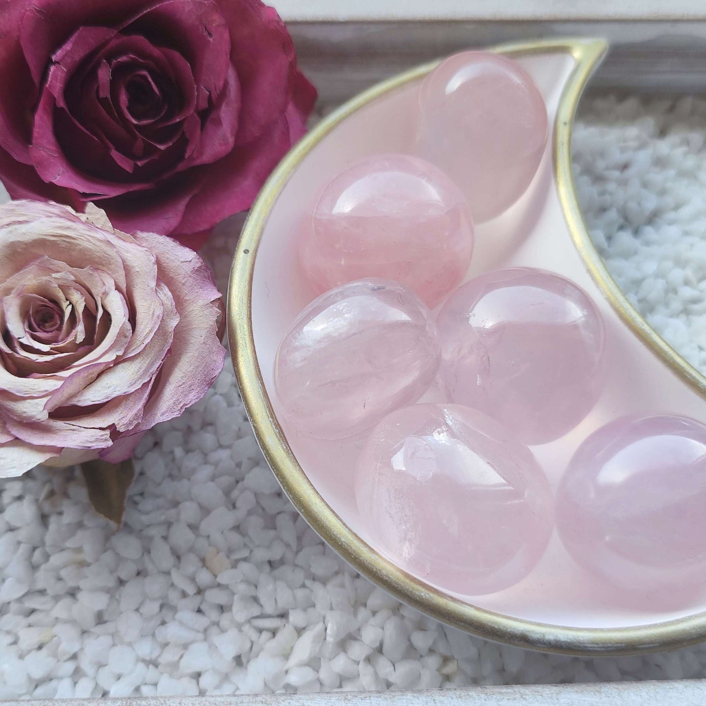 Rosenquarz Trommelstein, A-Qualität