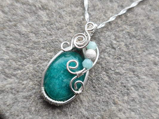 Kettenanhänger Amazonit/ Silber