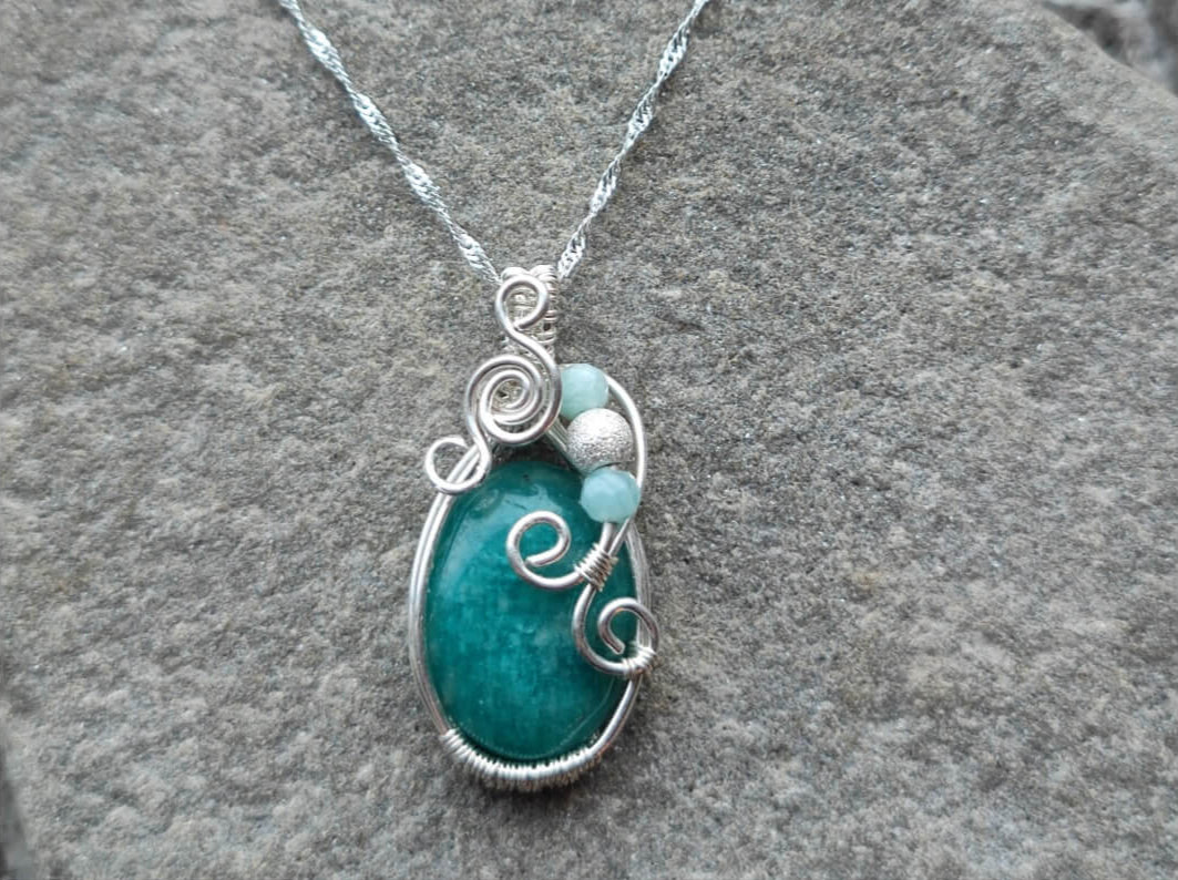 Kettenanhänger Amazonit/ Silber