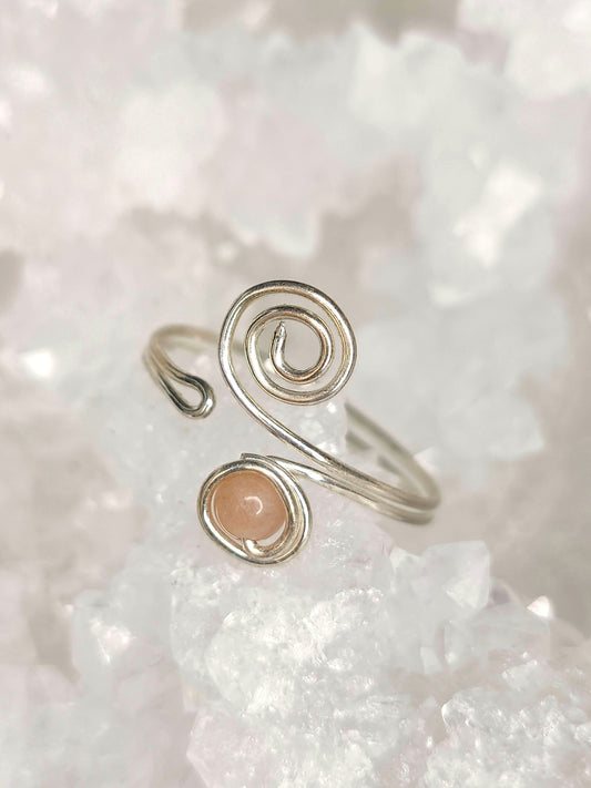 Offener Ring Silber/Mondstein