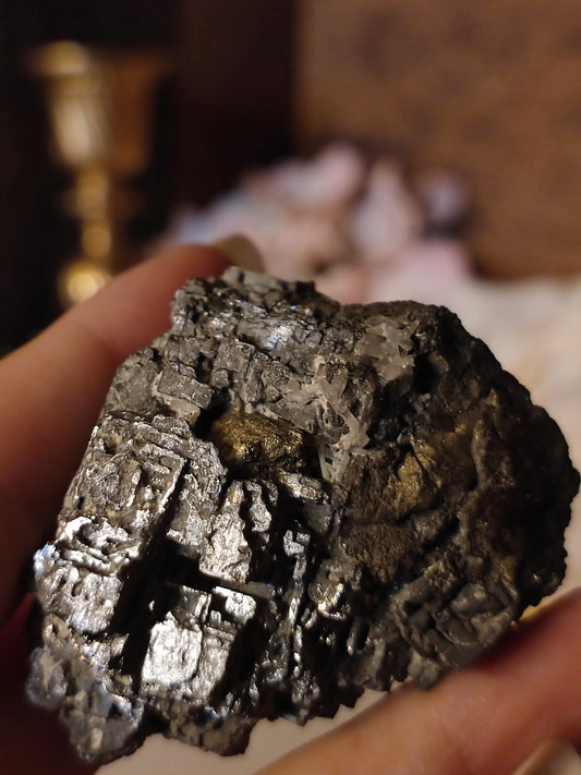 Skelettgalenit mit Chalkopyrit Stufe SKG15