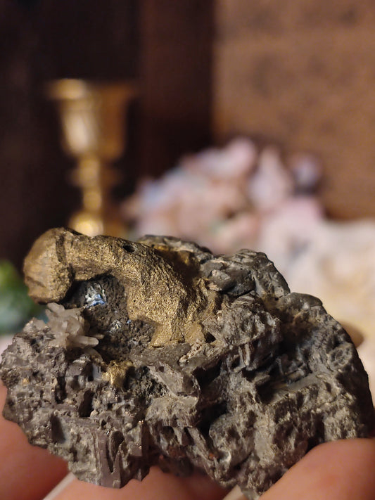 Skelettgalenit mit Chalkopyrit Stufe SKG15