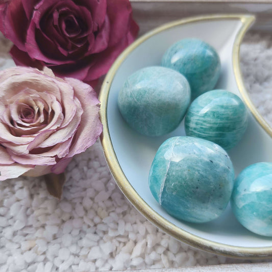 Amazonit Trommelstein, A-Qualität