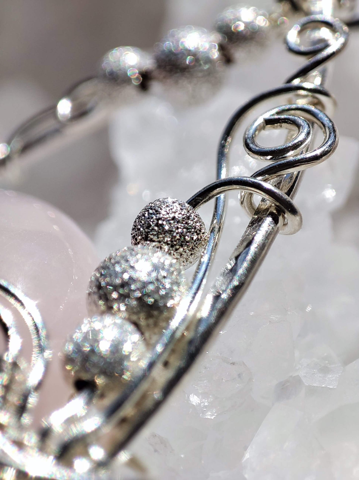 Kettenanhänger Rosenquarz/ Silber