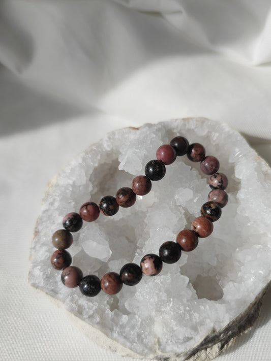 Elastisches Armband Rhodonit, 8mm