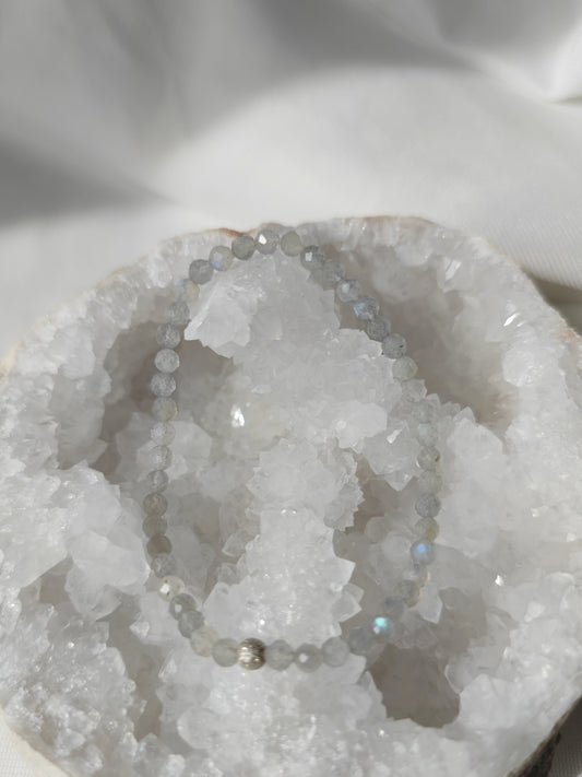 Elastisches Armband facettierter Labradorit, 3mm