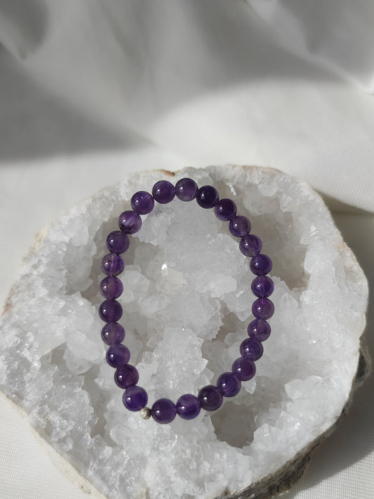 Elastisches Armband Amethyst, 6mm