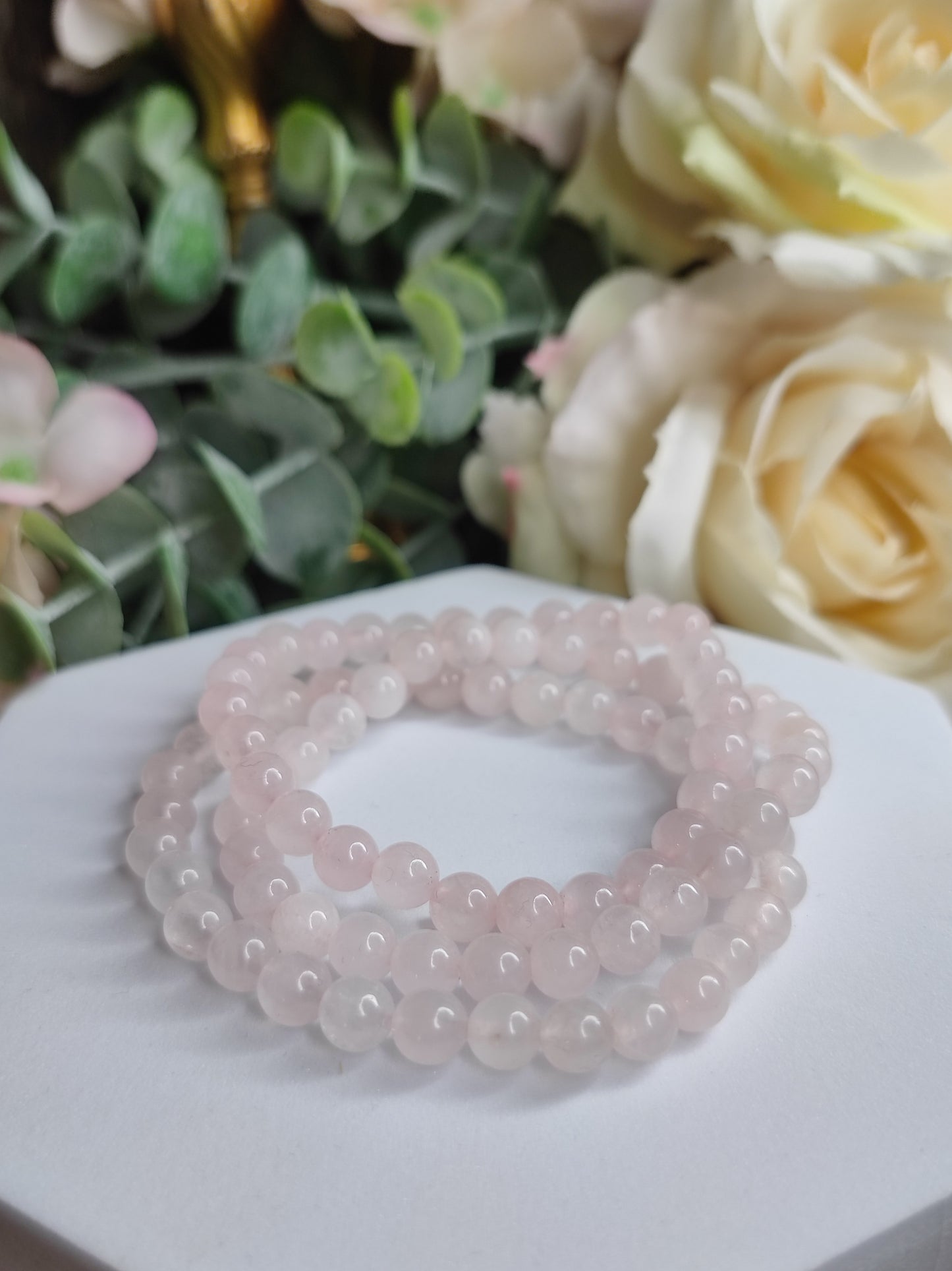 Rosenquarz Armband, 6mm