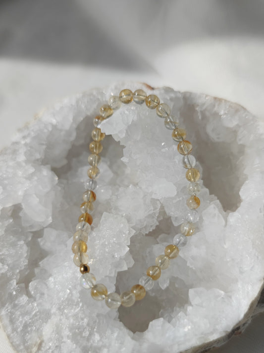 Elastisches Armband Citrin, 4mm