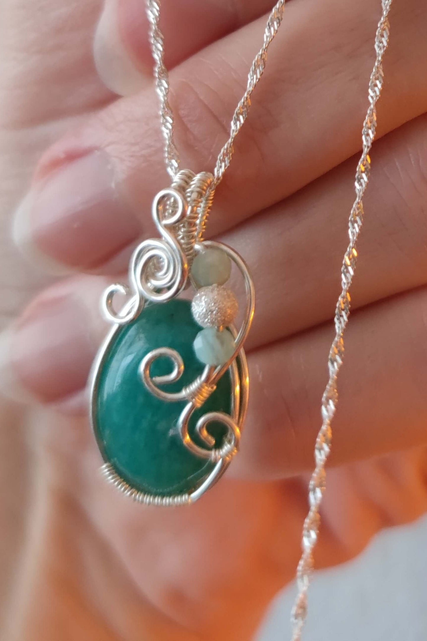 Kettenanhänger Amazonit/ Silber